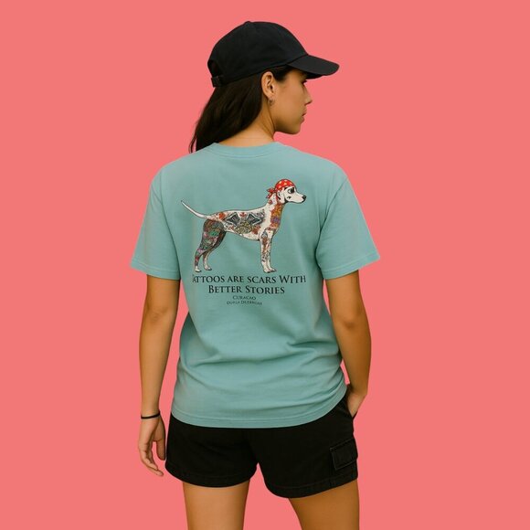 Comfort Colors “Sea Dog” Pirate Dalmatian Graphic Tee | XL | Tattoo Art Design - Picture 2 of 12